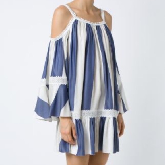 Martha Medeiros Cold Shoulder Abigail Blue Dress P - Picture 2 of 5